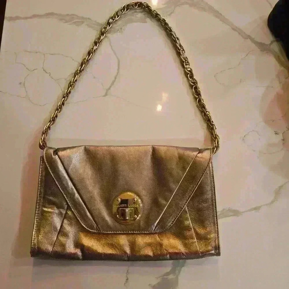 Elliot Lucca Metallica Rose Gold Convertible Envelope Shoulder Bag - Picture 1 of 9